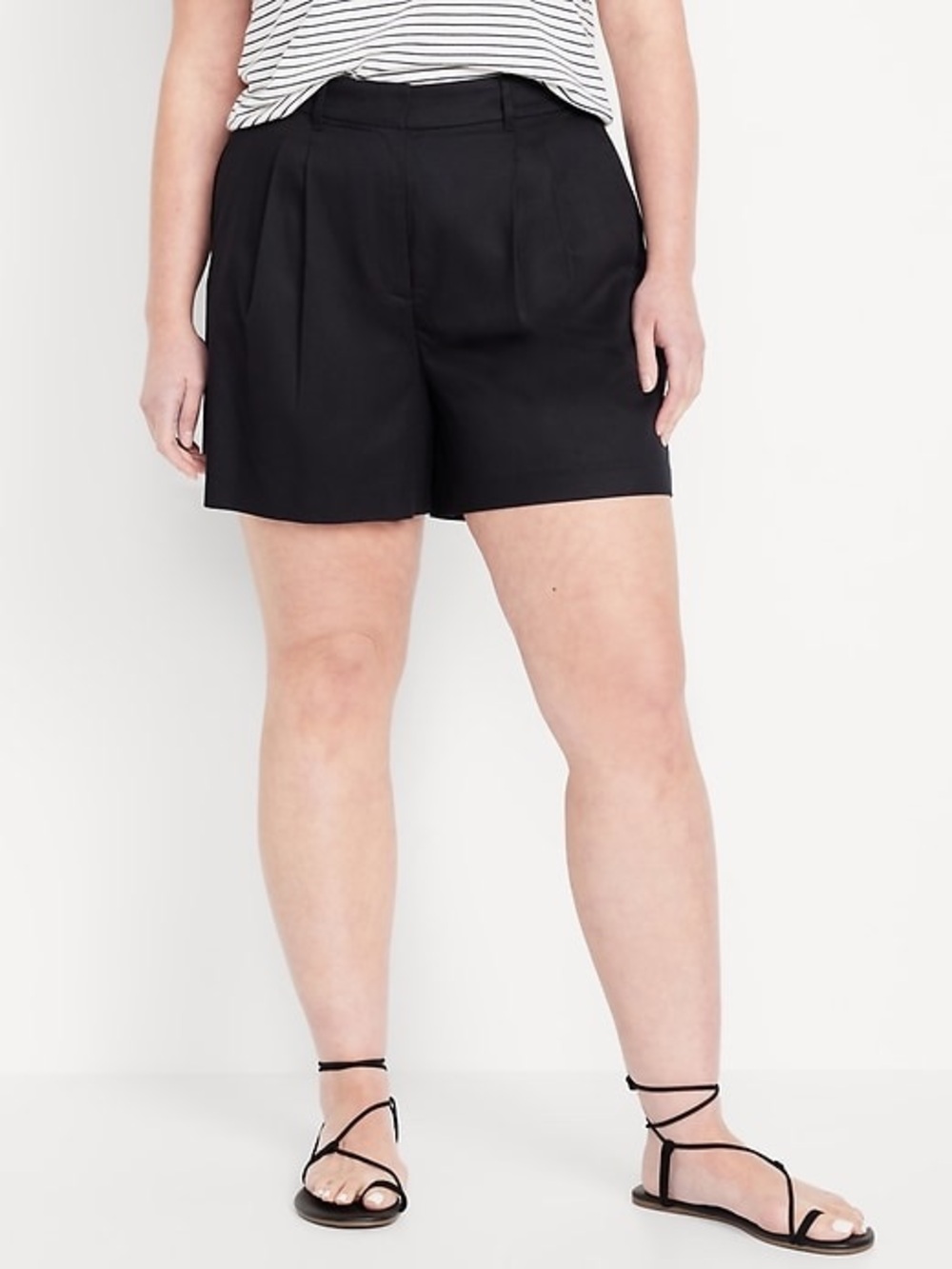 NWT Old Navy Black High-Rise Pleated Taylor Trouser Shorts XXL